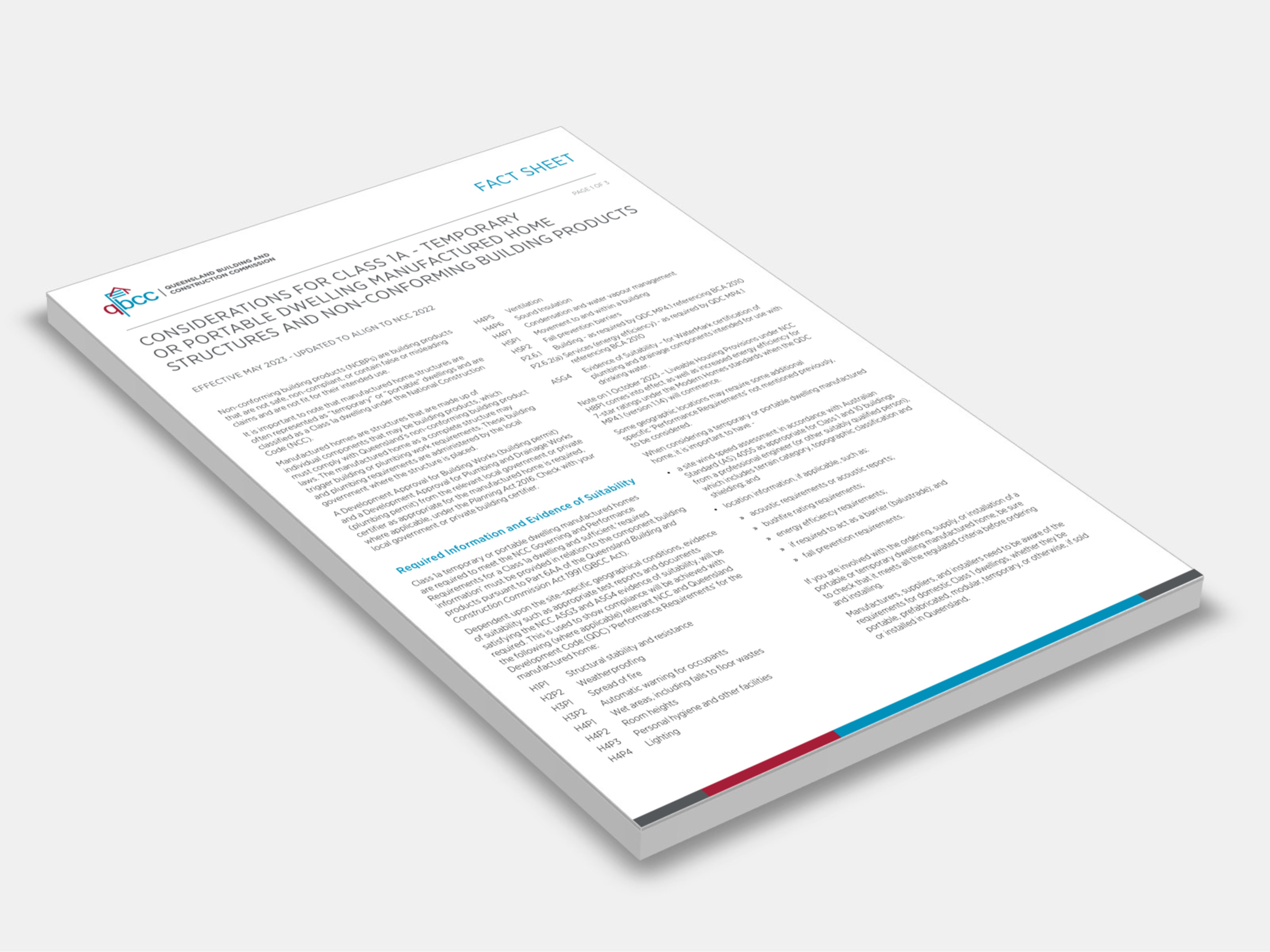 Considerations For Class 1A - Temporary Or Portable Dwelling Manufactured Home Structures And Non-Conforming Building Products 2023 cover