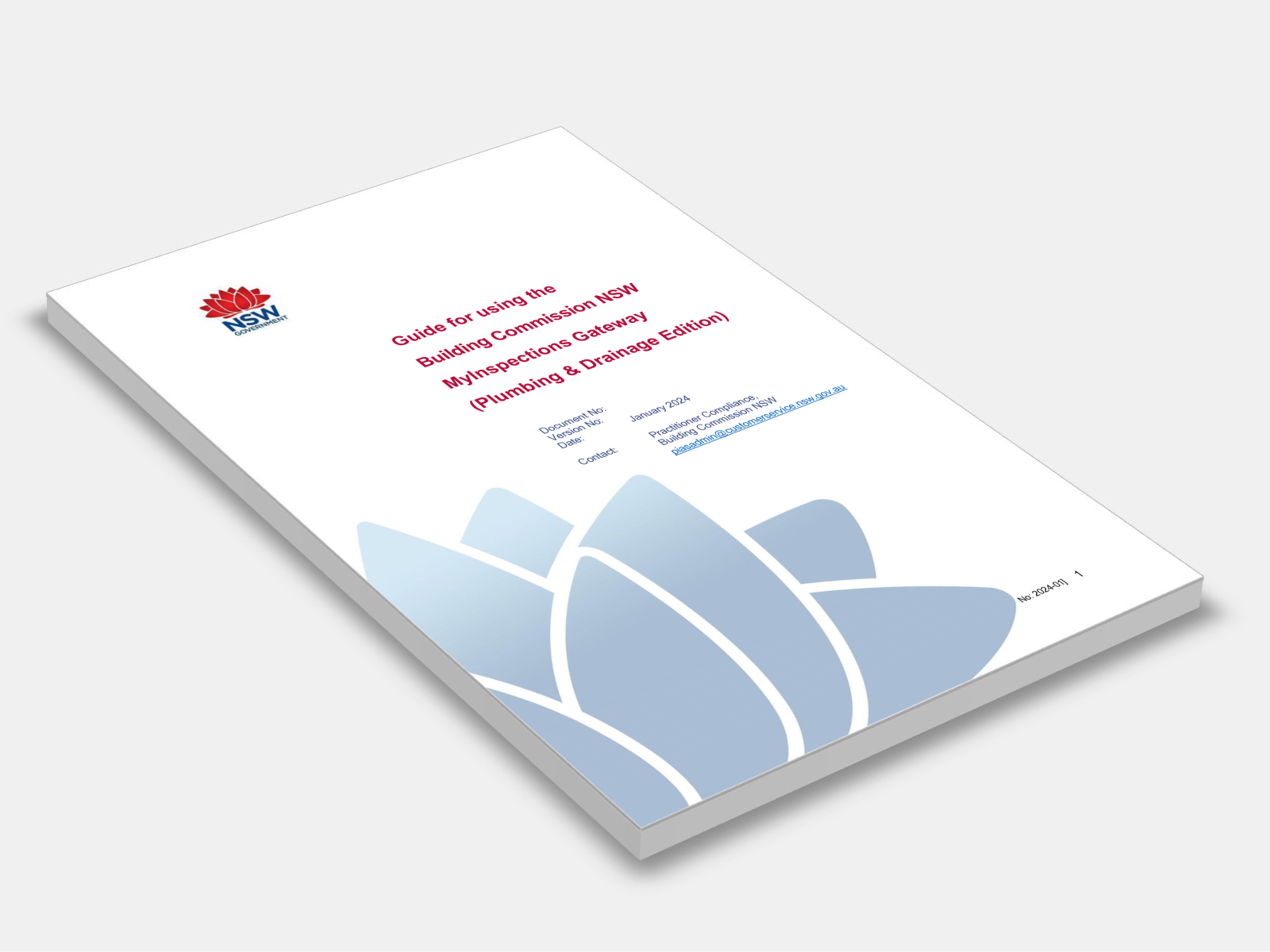 Guide for using the Building Commission NSW MyInspections Gateway (Plumbing & Drainage Edition) 2024 cover