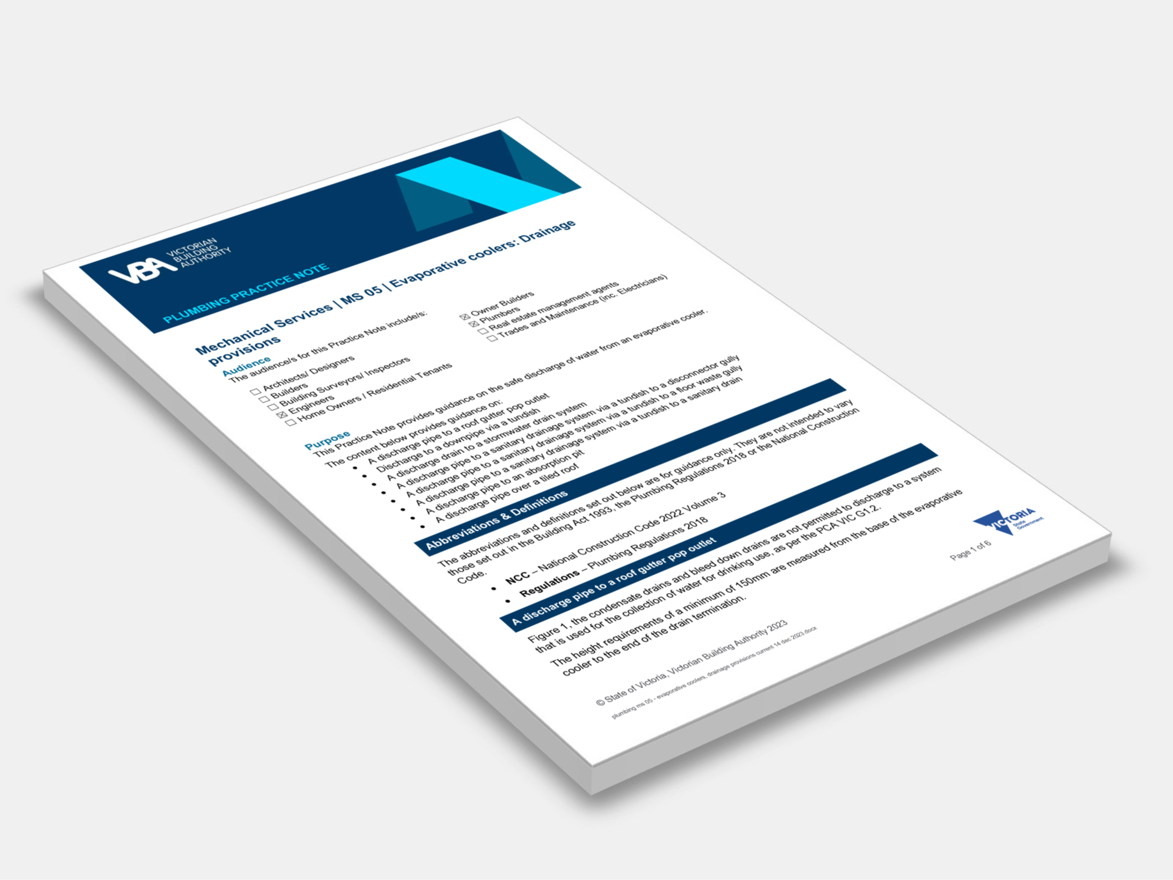 Mechanical Services MS 05. Evaporative coolers: Drainage provisions 2023 cover