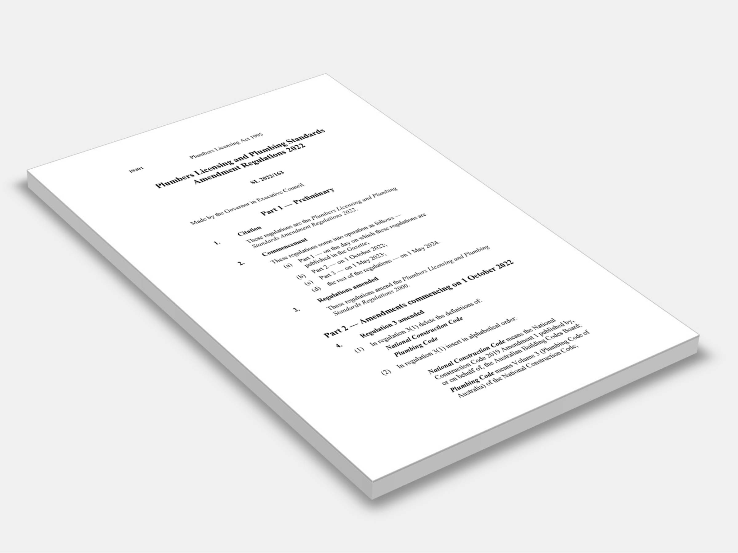 Plumbers Licensing and Plumbing Standards Amendment Regulations 2022 (WA) cover