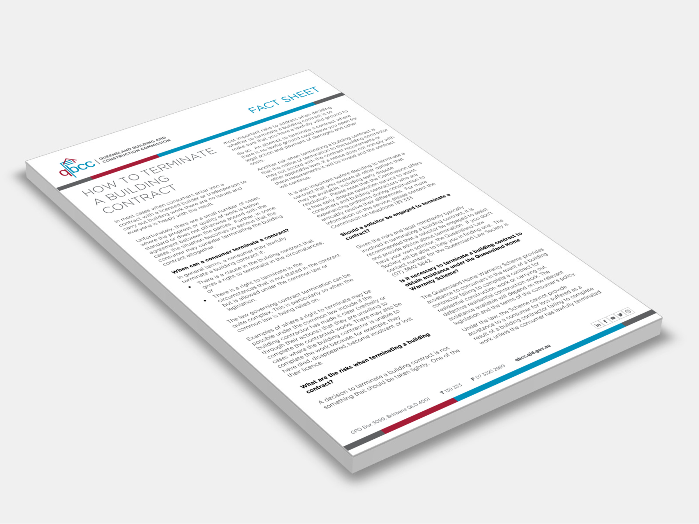 How to terminate a building contract (QLD) 2020 cover