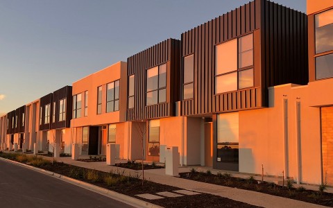 Image of town houses clad in AAC panels